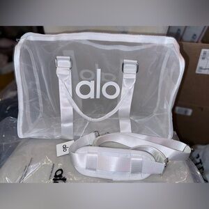 Alo Yoga White Mesh Duffel Bag